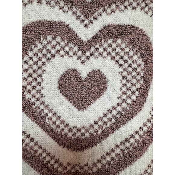 No Boundaries Pink & White Heart Sweater – XS – NWT – Recycled Polyester - SOFT - Picture 6 of 7